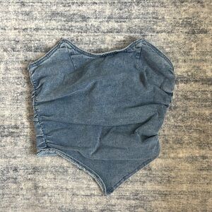 Denim Blue Strapless Top